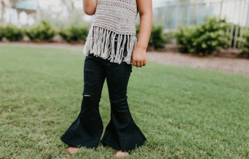 Black Denim Flare Pants