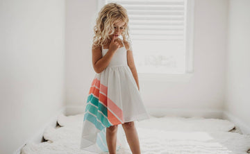 Teal Rainbow High Low Dress