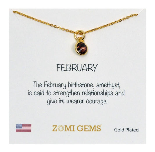 Gold Birthstone Necklace