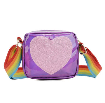 Mini Heart Pattern Holographic Purse