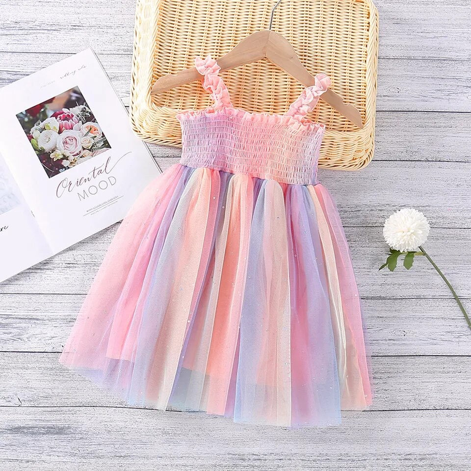 Colorful Lace Knee Length Breathable Sundress