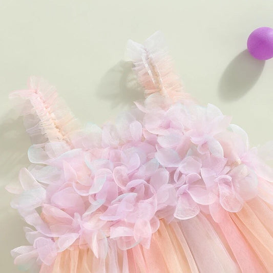 Toddler and Baby 3D Flower Tulle Party Princess Dress Tutu Birthday Dress