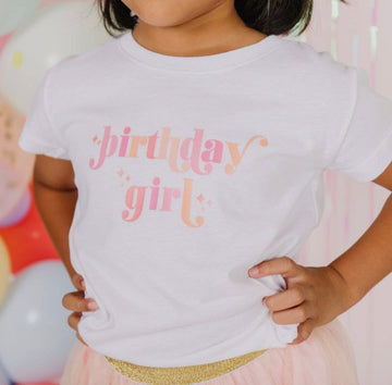 Birthday Girl Blush Short Sleeve Shirt - Kids Birthday Tee