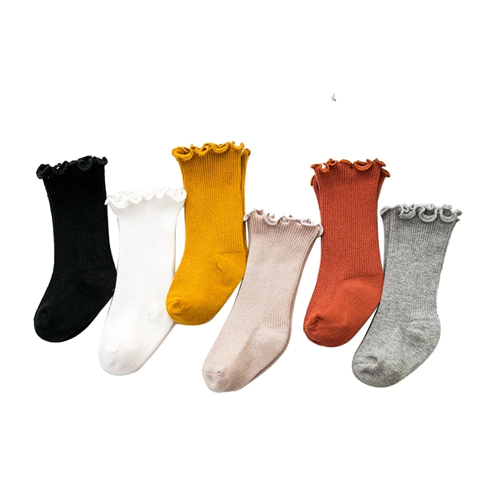 Solid Color Cotton Socks